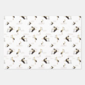 ストーク生まれたばかりの男の赤ちゃんガールパターン ラッピングペーパーシート (正面)