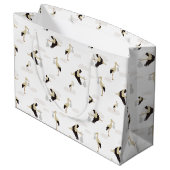 ストーク生まれたばかりの男の赤ちゃんガールパターン ラージペーパーバッグ (裏面アングル)