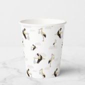 ストーク生まれたばかりの男の赤ちゃんガールパターン 紙コップ (裏面)