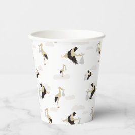 ストーク生まれたばかりの男の赤ちゃんガールパターン 紙コップ