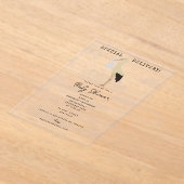 ストーク生まれたばかりの男の赤ちゃんガールベビーシャワー アクリル招待状 (レイダウン)