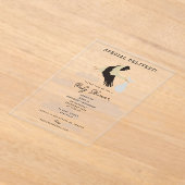 ストーク生まれたばかりの男の赤ちゃんガールベビーシャワー アクリル招待状 (レイダウン)