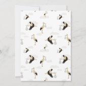 ストーク生まれたばかりの男の赤ちゃんガールベビーシャワー 招待状 (裏面)