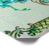 ストーク男の赤ちゃんシャワージェムストーンモノグラム ポスター (角)