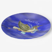 ストーク男の赤ちゃんシャワーブルースカイ ペーパープレート (アングル)