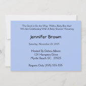 ストーク男の赤ちゃんシャワー招待状 招待状 (裏面)