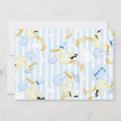 ストーク男の赤ちゃんシャワー招待状 招待状 (正面)