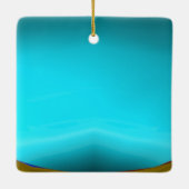 ストーク男の赤ちゃんシャワー2ブルーアクアマリン セラミックオーナメント (裏面)