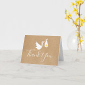 ストーク素朴ベビー金ゴールドスタースクリプトありがとう カード (黄色い花)