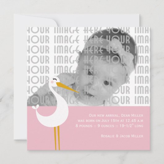 ストーク誕生 案内状 (正面)