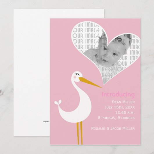 ストーク誕生 案内状 (正面/裏面)