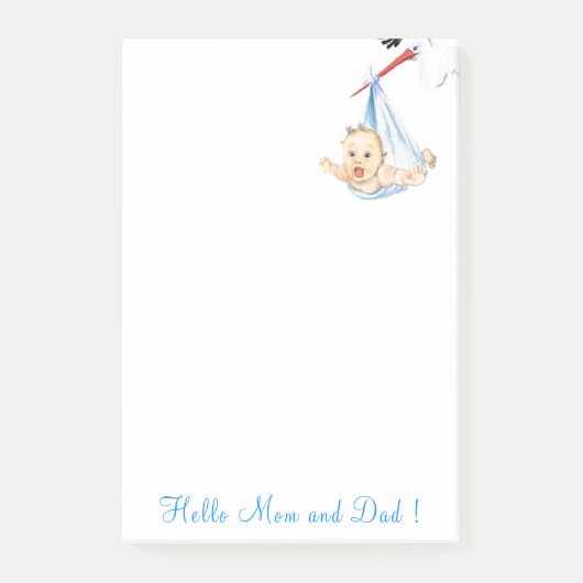 ストーク運のベビーおもしろいPost it Notes ポストイット (正面)