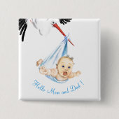 ストーク運のベビーボおもしろいタン 缶バッジ (正面)