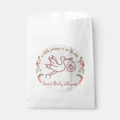 ストーク運のベビー赤ちゃんシャワー フェイバーバッグ (正面)