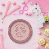 ストーク運のベビー赤ちゃんシャワー ペーパープレート (パーティー)