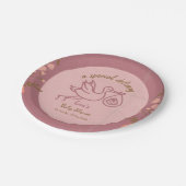 ストーク運のベビー赤ちゃんシャワー ペーパープレート (アングル)