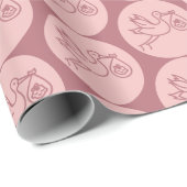 ストーク運のベビー赤ちゃんシャワー ラッピングペーパー (ロールコーナー)