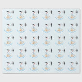 ストーク運の赤ちゃんシャワーおもしろいラッピング紙 ラッピングペーパー (フラット)