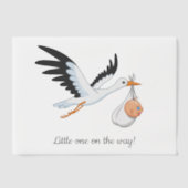 ストーク運の赤ちゃんシャワーインサート ベラム紙招待状 (正面)