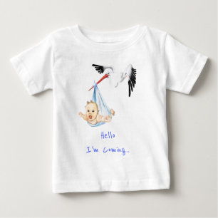 ストーク運ベビーおもしろいベビーTシャツカスタム文字 ベビーTシャツ