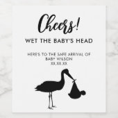 ストーク配信応援を新生児ワインラベルに ワインラベル (シングルラベル)