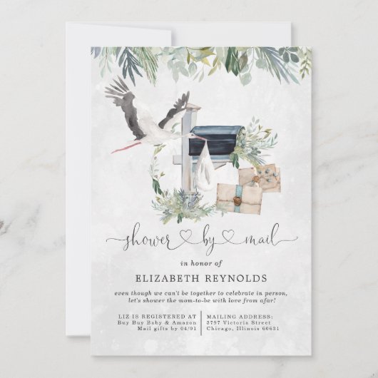 ストーク配信 | メールによる仮想ベビーシャワー 招待状 (正面)