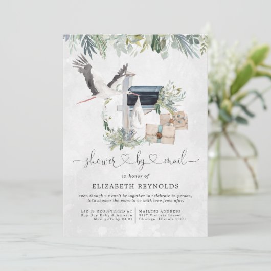 ストーク配信 | メールによる仮想ベビーシャワー 招待状 (スタンド正面)