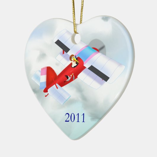 ストーク飛行機オーナメント セラミックオーナメント (左)