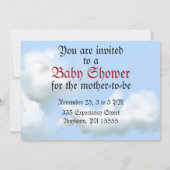 ストーク飛行機ベビーシャワー招待状 招待状 (裏面)