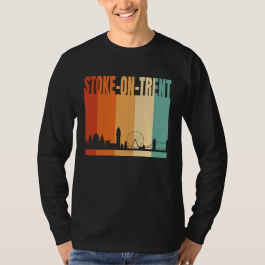ストーク=オン=トレントの都市のスカイライン Tシャツ (正面)