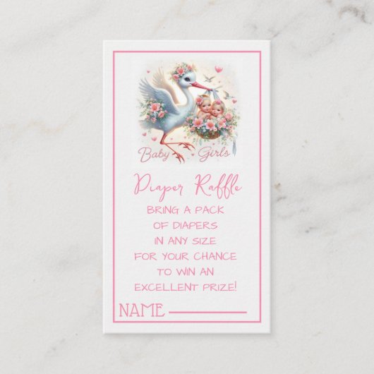 ストーク、ベビーガール、フラワーとツイン・ガールだ エンクロージャーカード (正面)