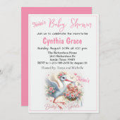 ストーク、ベビーガール、フラワーとツイン・ガールだ シーズンカード (正面/裏面)