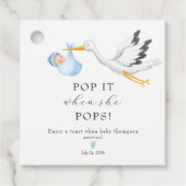 ストーク |ベビーシャワーメッセージカード フェイバータグ (正面)