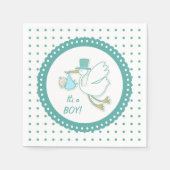 ストーク、男の赤ちゃん、水玉模様パーティーナプキンス スタンダードカクテルナプキン (正面)