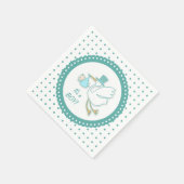 ストーク、男の赤ちゃん、水玉模様パーティーナプキンス スタンダードカクテルナプキン (角)