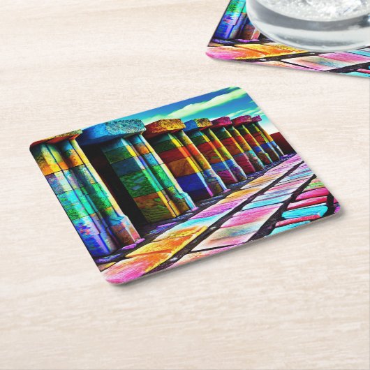 ストーサイケデリックン スクエアペーパーコースター (アングル)