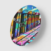 ストーサイケデリックン ラウンド壁時計 (傾斜)