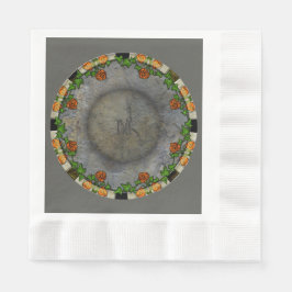 ストーニーブルックガーデンモノグラムの- 縁ありランチョンナプキン