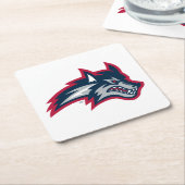 ストーニーブルック大学 | Seawolves スクエアペーパーコースター (アングル)