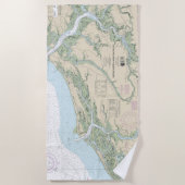 ストーノ川と北エジスト川の航海のチャート11522 ビーチタオル (正面)