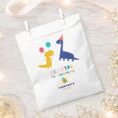 ストーピング感謝してい用の可愛い恐竜誕生日 フェイバーバッグ (クリップ留めされた状態)