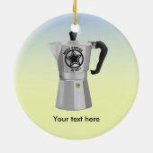 ストーブのトップエクスプレッソメイカーモカコーヒーポット セラミックオーナメント (裏面)