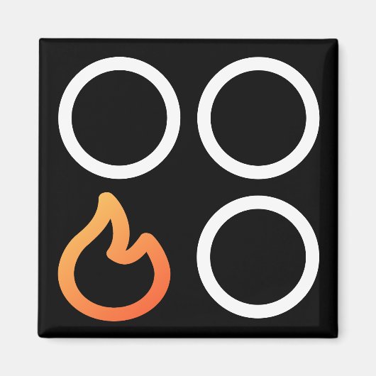 ストーブのノブ前バ離れーナーラベル マグネット (正面)