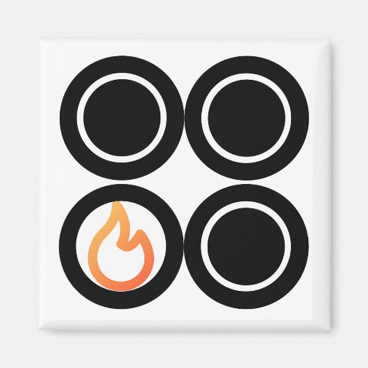 ストーブのノブ前バ離れーナー制御ラベル マグネット (正面)