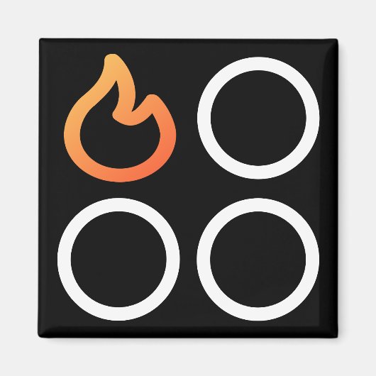 ストーブのノブ後離れ位バーナラベル マグネット (正面)