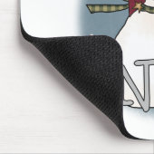 ストーブの煙突の帽子の雪だるま マウスパッド (コーナー)