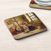 ストーブをつけます、1886年(パネルの油) コースター (左側)