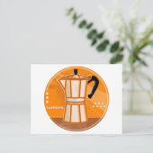 ストーブトップエスプレッソポットレトロ ポストカード (スタンド正面)