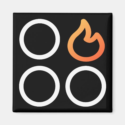 ストーブノブ後右位置バーナラベル マグネット (正面)