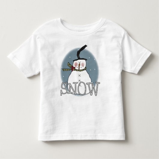 ストーブパイプハット雪だるまTシャツとギフト トドラーTシャツ (正面)